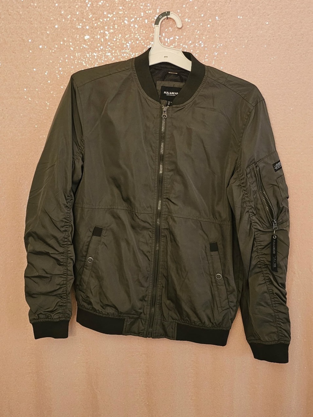 Pull&Bear Olive Green Men’s Bomber Jacket